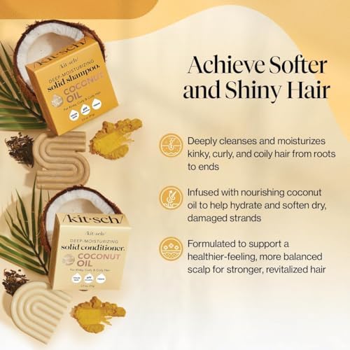 Kitsch Coconut Oil Shampoo and Conditioner Set – Made in USA, 2 pcs - Image 2
