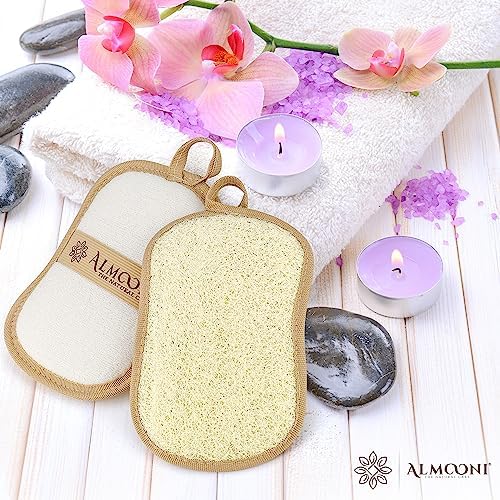 Almooni Natural Loofah Body Scrubber, Exfoliating Loofah Sponge, 2 Pack - Image 6