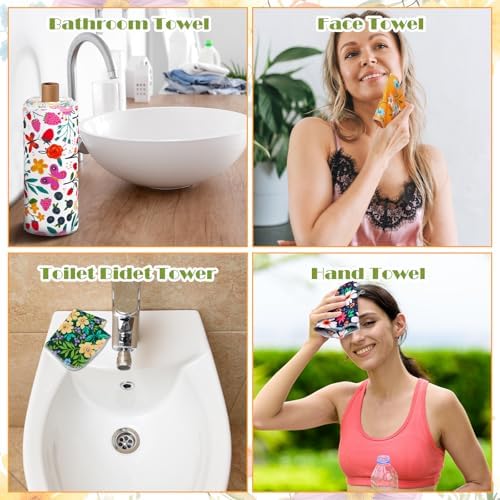 Redbaker 60 Pcs 18 Pcs Reusable Paper Towel for Kitchen,Flower Pattern - Image 5