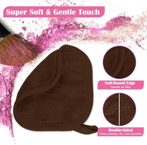 Orighty Makeup Remover Cloths, 12 Pack Makeup Eraser Cloth, 5x5 Inch Brown - Image 2