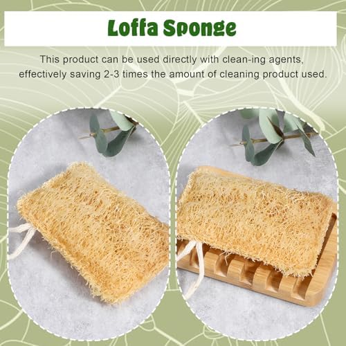 3 Pcs Loofah for Dishes,Eco Friendly Compostable Loofah Sponge - Image 6