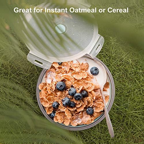 ColorCoral Collapsible Camping Bowl with Lid & Fork Silicone 42oz,2-Pack - Image 3