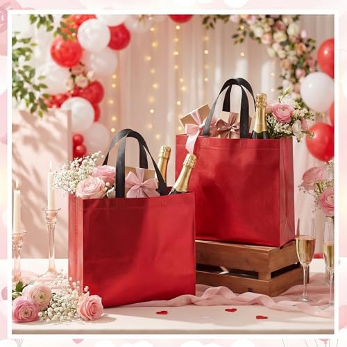 Eccliy 80 Pcs Reusable Gift Bags, Large, Red - Image 2