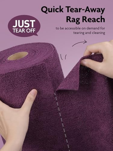 Fantasticlean Microfiber Cleaning Cloth Roll-75 Sheets, 12"x12"(DeepPurple) - Image 2