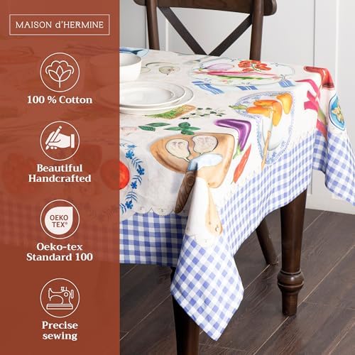 Maison d' Hermine Table Cloth Rectangle Table Reusable 100% Cotton 60"x120" - Image 2