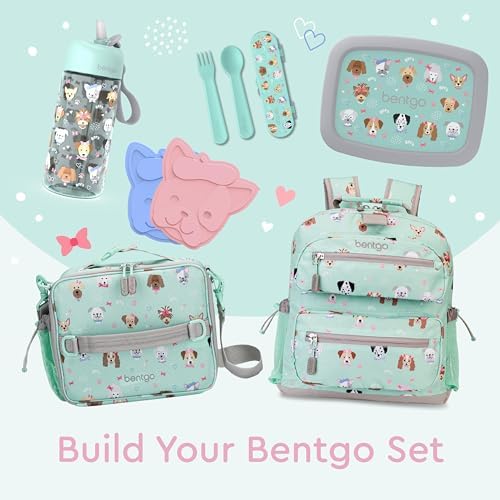 Bentgo® Kids Plastic Utensil Set - Reusable Fork, Spoon & Storage Case, PFAS- & BPA-Free, Easy-Grip Handles, Lightweight, Dishwasher Safe, School Lunch, Travel & On-the-Go (Puppy Love) - Image 5