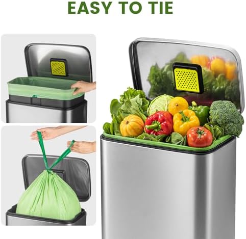 SUPERBIO 13 Gallon Compostable Drawstring Kitchen Waste Bag, 30 Count - Image 4