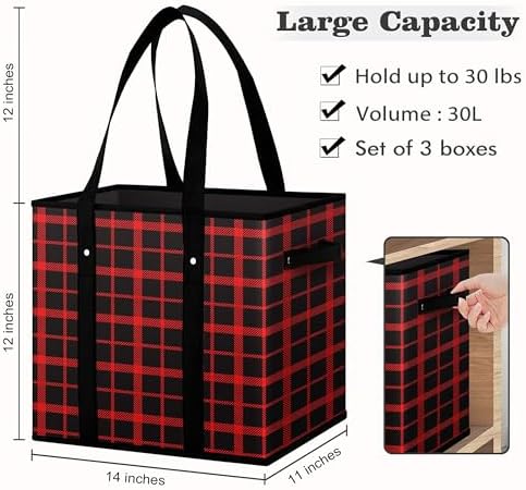 Reusable Grocery Bags 3 Pack, Foldable & Water Resistant Shopping Bags - Image 5