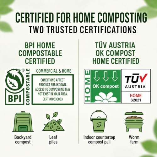 OrangeBio 3 Gallon Compostable Trash Bags, 100 Count, BPI Certified - Image 2