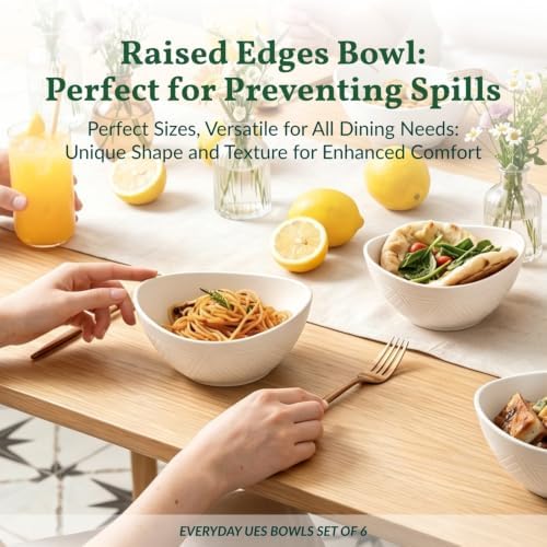 Homienly Wheat Straw Serving Bowls Unbreakable Serving Bowls for Kitchen, Camping, Party, RV, Microwave and Dishwasher Safe Soup Bowls 26 OZ Popcorn Bowls Reusable (4 PCS White) - Image 7