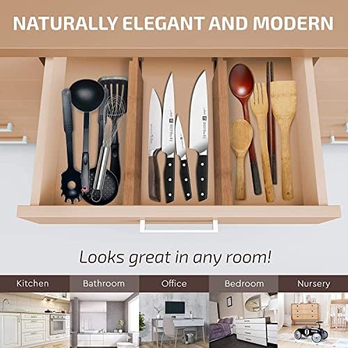 6-Pack Drawer Dividers 2.6-Inch High Dresser Drawer Organizer 16 to 22 Inch - Image 2
