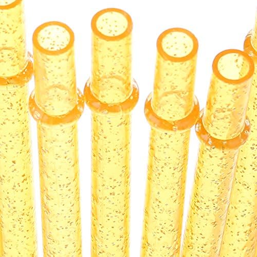 Dakoufish BPA-Free 12 Piece 11 Inch Reusable Clear Plastic Glitter Sparkle Drinking Straw Plus one Cleaning Brush (6color,11inch) - Image 5