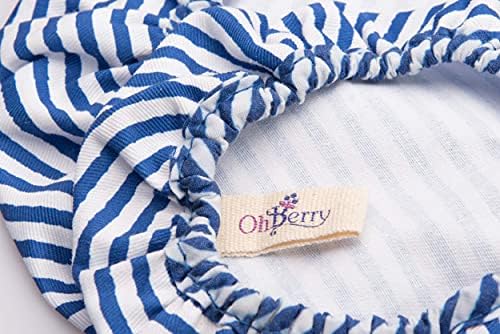 Organic Reusable Bowl Covers – Elastic Bowl Cover Set of 3 Lids Sizes - Blue Stripes 100% Cotton - Great Gift Fabric Food Covers - Kitchen Essential Gift for Women - Stretched Food Covers - Image 4