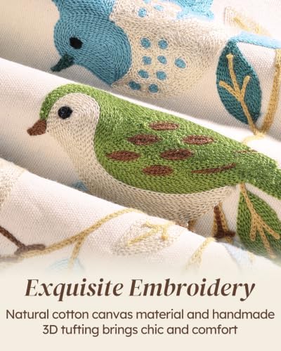 Floral Embroidery Canvas Tote Bag with Magnetic Closure for Daily - Image 4
