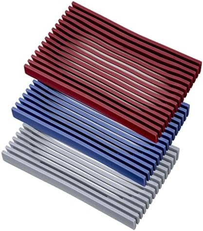 Aoheuo Modern Minimalist Soap Dish (3Pack),Drainage Silicone Soap Holder,5.5 Long by 3.15 Wide,0.55 inches high,Used for Kitchen,Bathroom,and Bar Sink(Red,Blue,Incanus) by Aoheuo