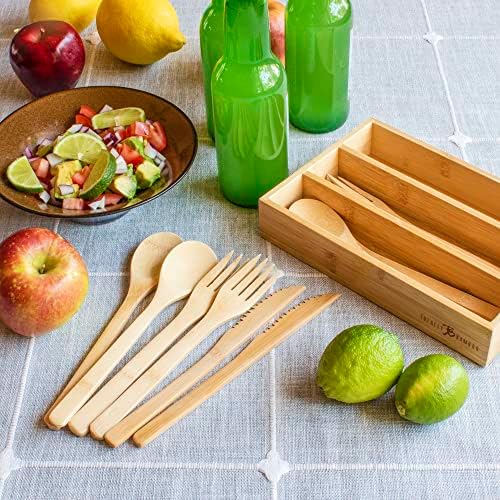 Totally Bamboo 12-Piece Reusable Bamboo Flatware Set with Travel Case - Image 3