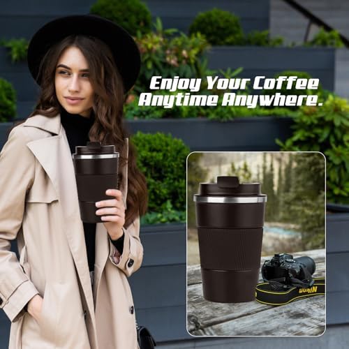 Vacuum Insulated Stainless Steel Travel Coffee Mug,Leak Proof Cup with Lid - Image 6