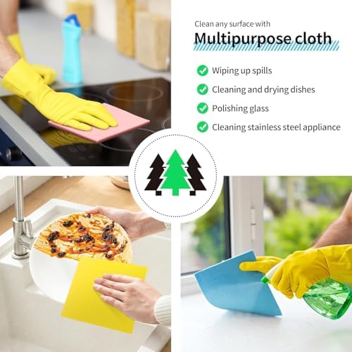 Swedish Dishcloths, 18 Pack Multicolor Kitchen Cloths, Absorbent Dish Towels for Kitchen, Multipurpose Cellulose Sponge Cloths, Reusable Washable Towels for Home & Kitchen - Image 5