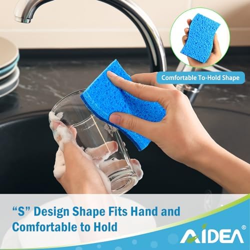 AIDEA Non-Scratch Scrub Sponge-48Count, Sponges Kitchen, Sponges for Dishes - Image 7