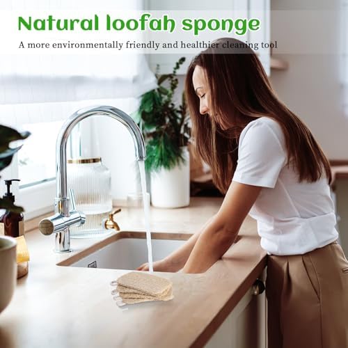 10 PCS Natural Sponges for Dishes, Loofah Dish Sponge for Kitchen Compostable Natural Loofah Sponges - Image 5