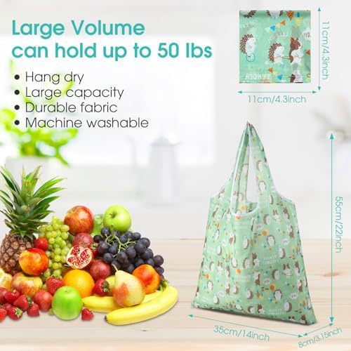 Eccliy 24 Pcs Reusable Grocery Bags Shopping Bags Foldable, Animal Design - Image 3