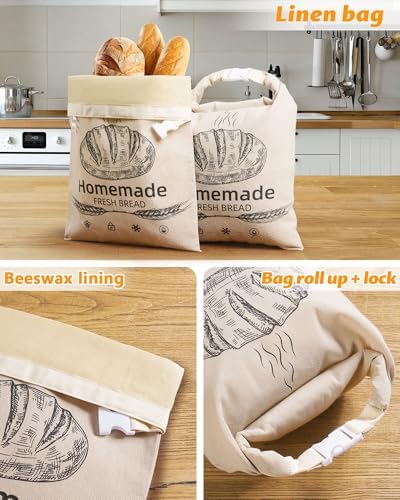 1 Pack Beeswax Bread Bags for Homemade Sourdough Reusable Beeswax Bread Bag - Image 3