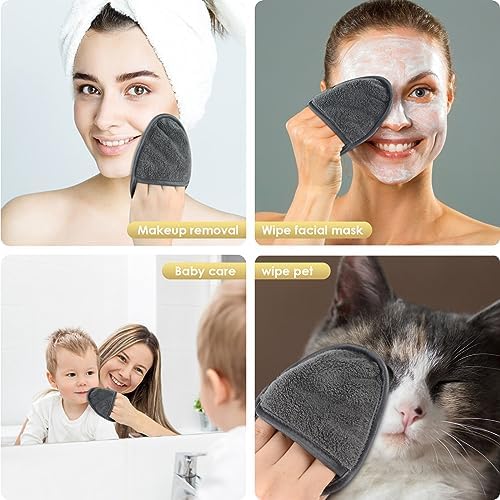 SINLAND Reusable Makeup Remover Pads Grey 6 Pack - Image 2