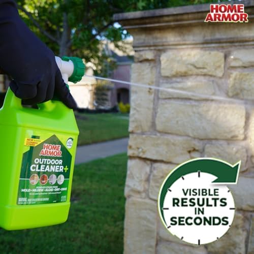 Home Armor Outdoor Cleaner+, 64 oz., Remove Stains from Mold, Mildew, Algae, Dirt and Grime for Visible Results in Seconds, No Scrubbing Required, Plant Safe When Used as Directed - Image 5