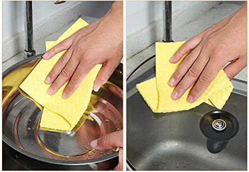 Reusable Cleaning Cellulose Sponge Cloths Absorbent Wipes Clean Kitchen Car Dish Eco-Friendly Dishcloth Hand Towel Auto - 1pack (5pcs) - Non Vacuum - Image 5