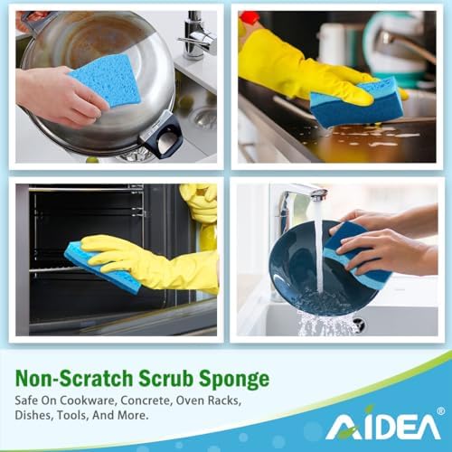 AIDEA Sponges Kitchen, 6Count, Non-Scratch Scrub Sponge, Sponge for Dishes - Image 4