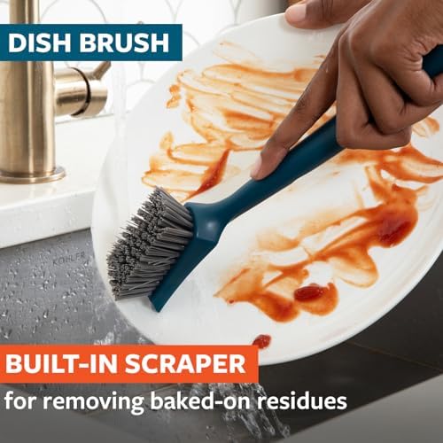 Full Circle Clean Ocean, Variety Dish Brush Pack - Dish Brush, Bottle Brush, and Heavy-Duty Scrub Brush - Sustainably Made 100% from Recycled Ghost Fishing Nets, Safe for Cast Iron & Nonstick - Image 2