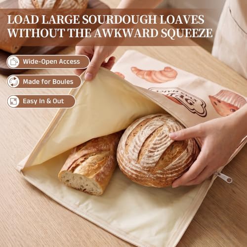fatrock 3 Pack Beeswax Bread Bags for Sourdough Bread - Image 3