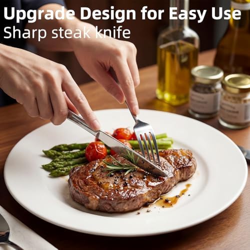 Quatish Travel Utensils with Case, Stainless Steel Cutlery Set, Silver - Image 3