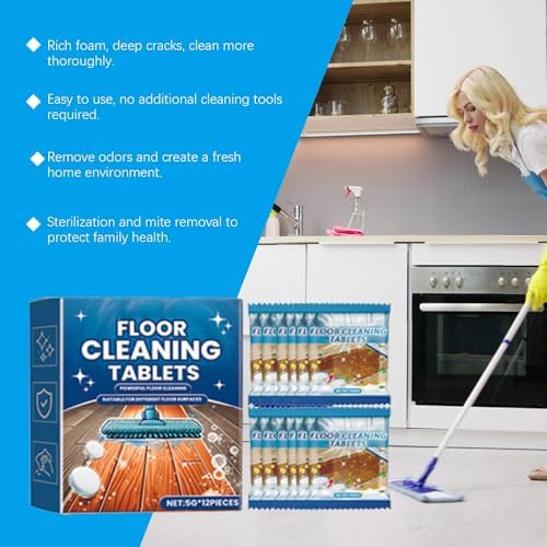Effervescent Floor Cleaning Tablets, Floor Cleaner Tablets, Floor Cleaning Solution for Mopping, Hardwood, Tile and Vinyl Floors, Quick Dry, No Residue, Fresh Lemon Scent (3Box/36Tablets) - Image 6
