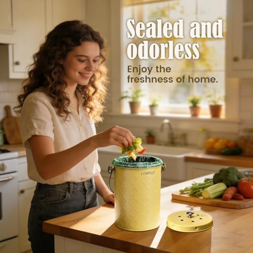 AOSION Countertop Compost Bin Kitchen,Odorless Indoor Compost Bin with Lid - Image 4