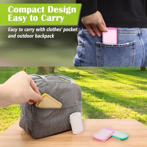 HongyiTime 2 Boxs (100 Sheets) Hand Washing Soap Sheets for Outdoor Travel,Portable Camping Hand Soap,Hiking Washing Hand Bath Paper Soap for Travel,BBQ,Party,School,Girls(Yellow&Pink) - Image 5