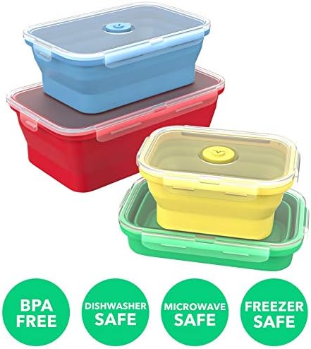 Vremi Silicone Food Storage Containers with BPA Free Airtight Plastic Lids - Image 4