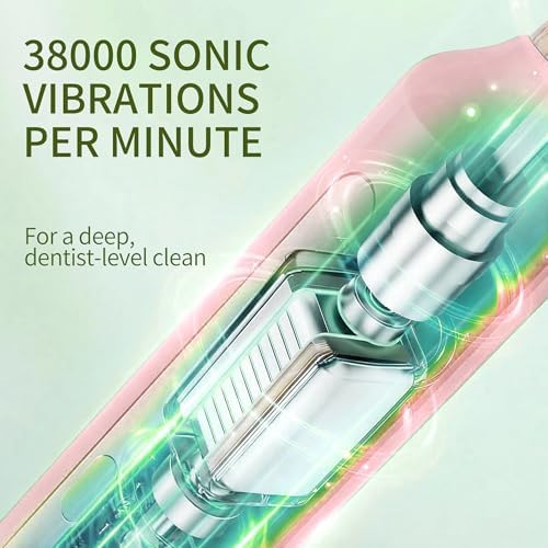 Sonic Electric Toothbrush with Bamboo Heads, Pink - Image 5