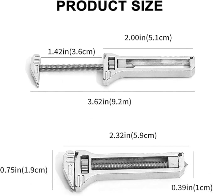 2pcs Compact Titanium Multi-Tool, Mini Keychain EDC Tool with Adjustable Wrench & Bottle Opener for Everyday Carry, Outdoor Camping, Hiking & Emergency Prep
