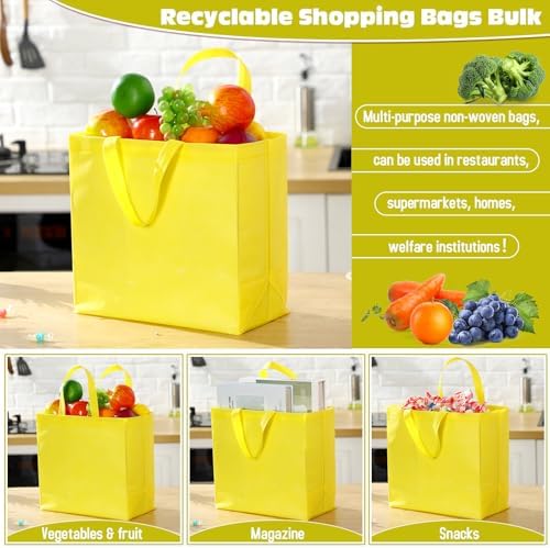 Windyun Reusable Grocery Bags Non Woven with Handles - Image 4