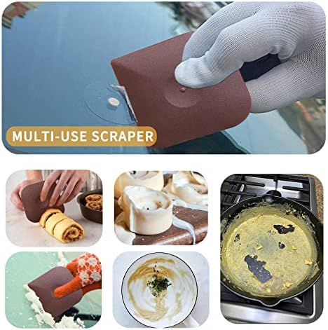 Herda Cast Iron Cleaner Scrubber +Pan Scraper, Patented Chain Mail Scrubber - Image 4