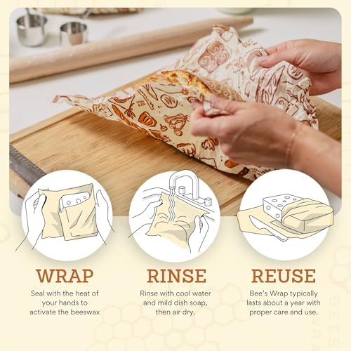 Bee's Wrap Beeswax Bread Wraps, 2 Pack - Bakery Lane & Honeycomb - Image 2