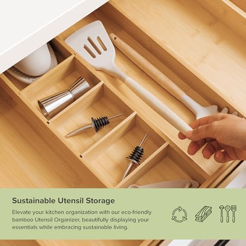 KitchenEdge Utensil & Junk Drawer Organizer, 16-28 in, Bamboo - Image 5