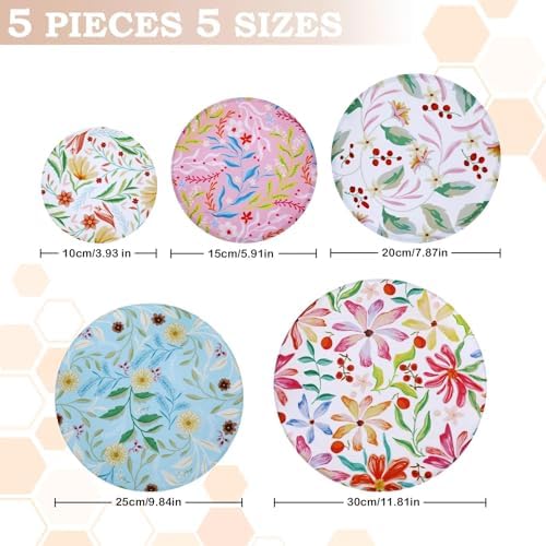 5Pcs Reusable Beeswax Elastic Bowl Covers for Bread Proofing and Food Cover - Image 2