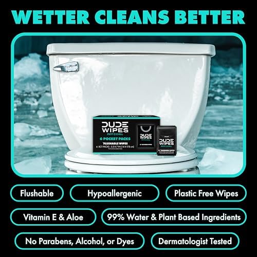 DUDE Wipes Mint Chill Pocket Packs, Adult Flushable Travel Wipes, 96 Count - Image 4