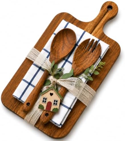 Housewarming Gift Wooden Cutting Board Set with Utensils and Napkin by Unknown