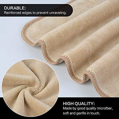 SINLAND Microfiber Facial Cloths Fast Drying Washcloth 12inch x 12inch (2pack, Cream) - Image 4