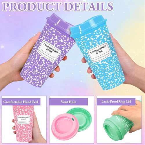 Whaline 12Pcs Teacher Appreciation Gifts Composition Notebook Coffee Cups - Image 3