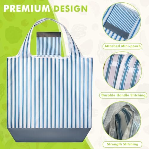 TOGETRUE Reusable Grocery Bags, Foldable Shopping Bag, Bulk Packable Tote - Image 4