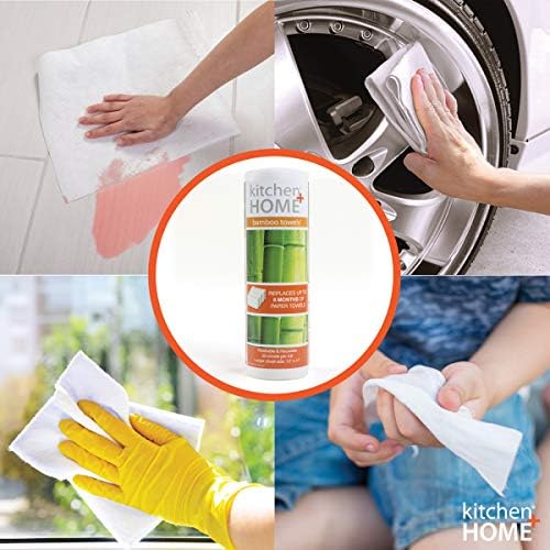 Kitchen + Home Paper Towel Alternative – Heavy Duty Washable Reusable Rayon Towels Made From Bamboo - One roll replaces 6 months of towels! 4 Pack - Image 7
